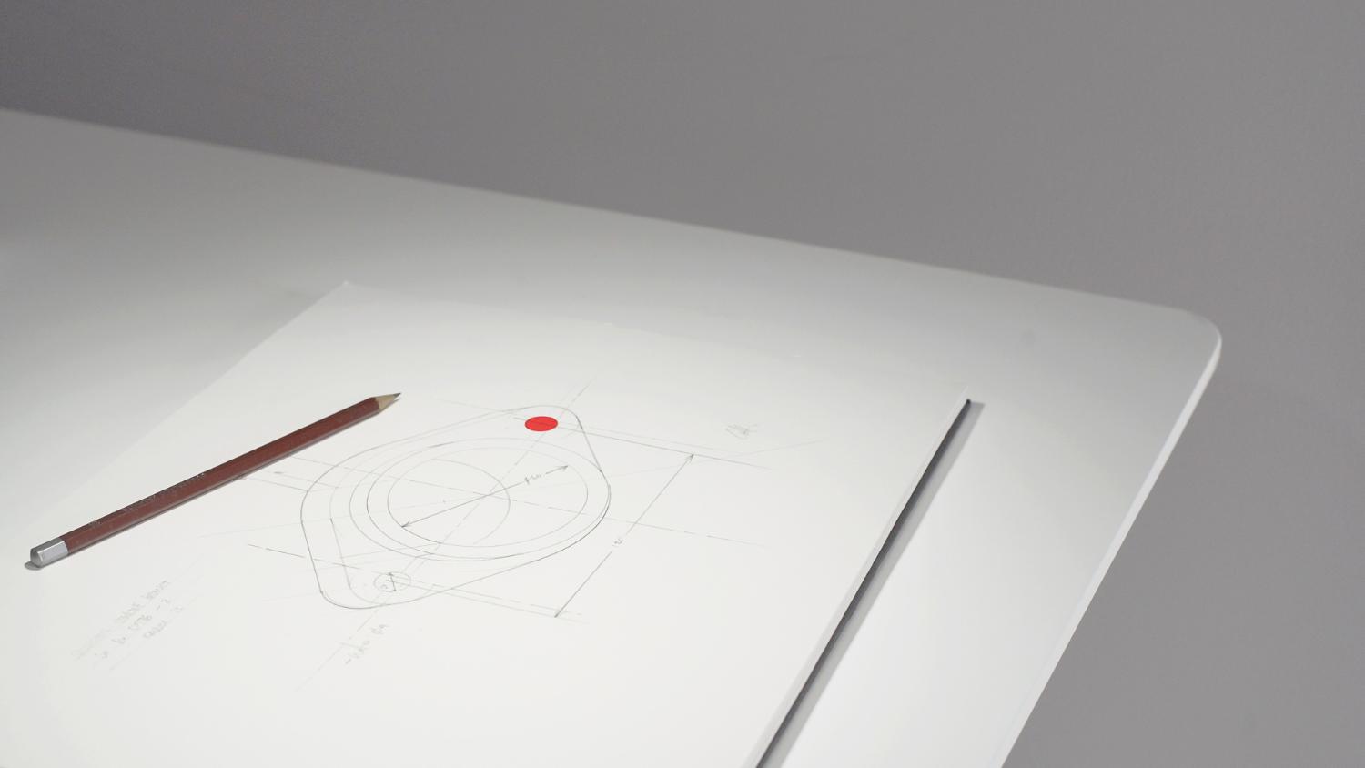 pencil sketch showing precision mode